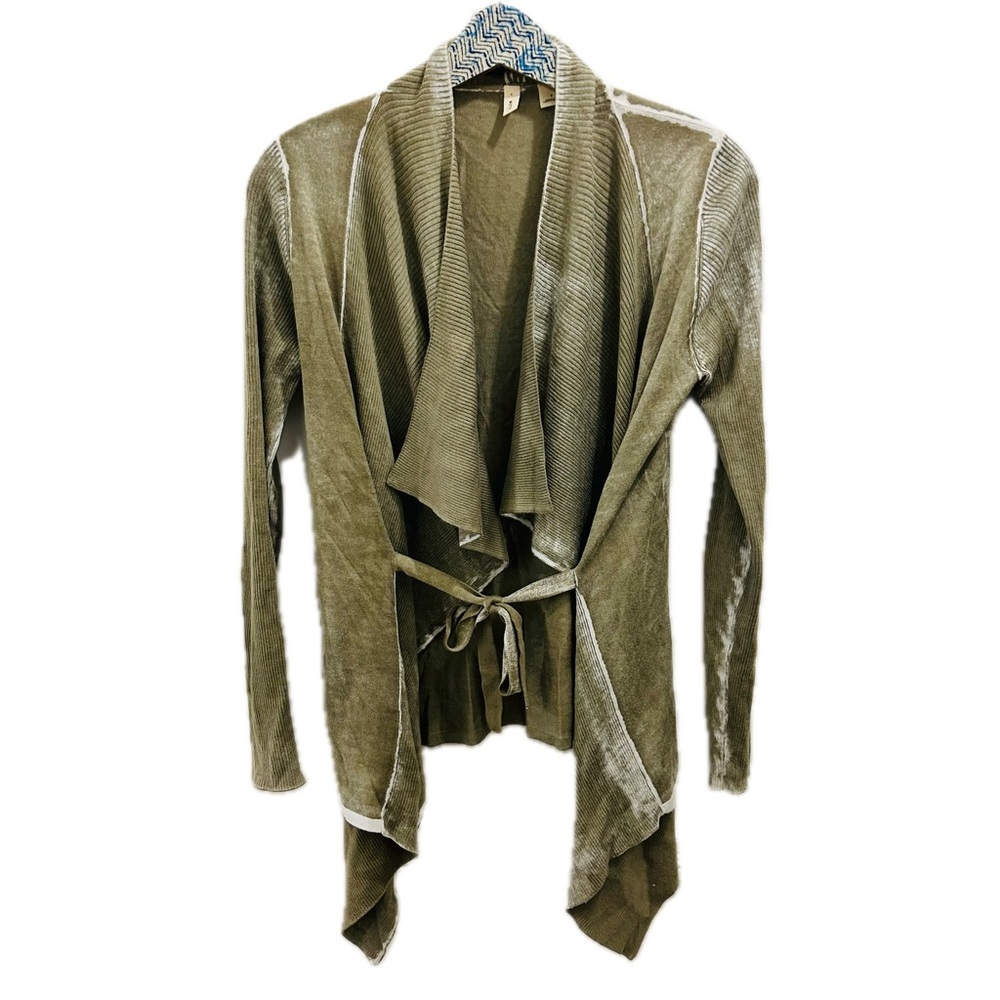 Anthropologie Moth Waterfall Cardigan Small Green tie dye sweater
